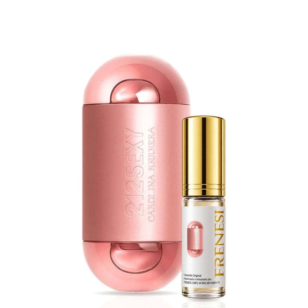212 Sexy Eau de Parfum, de Carolina Herrera, ao lado do decant da Frenesi