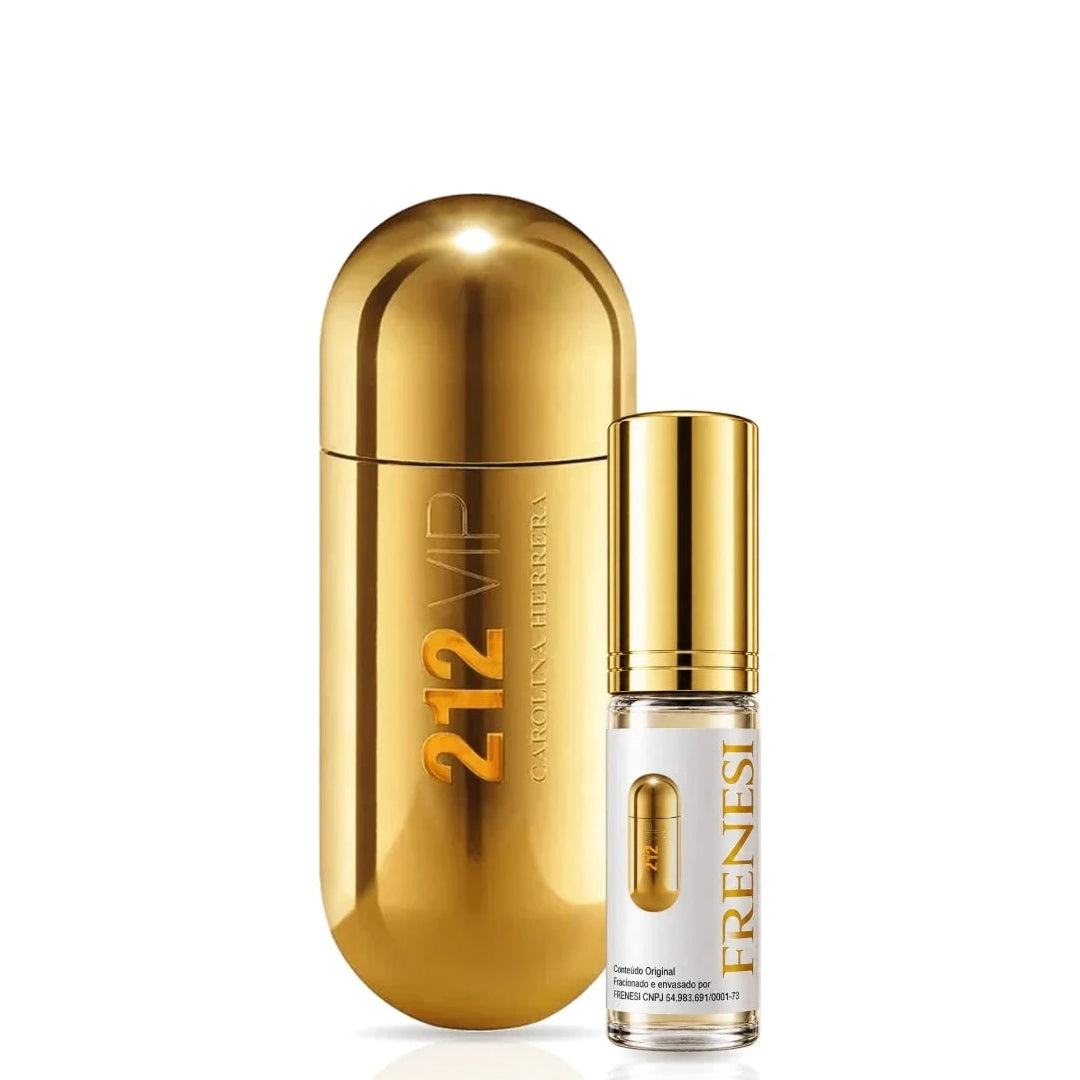 212 Vip Eau de Parfum, de Carolina Herrera, ao lado do decant da Frenesi