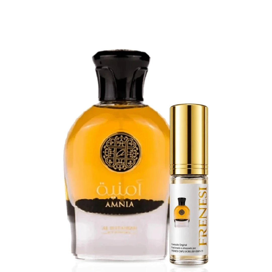 Amnia Al Wataniah Eau de Parfum, de Al Wataniah, ao lado do decant da Frenesi