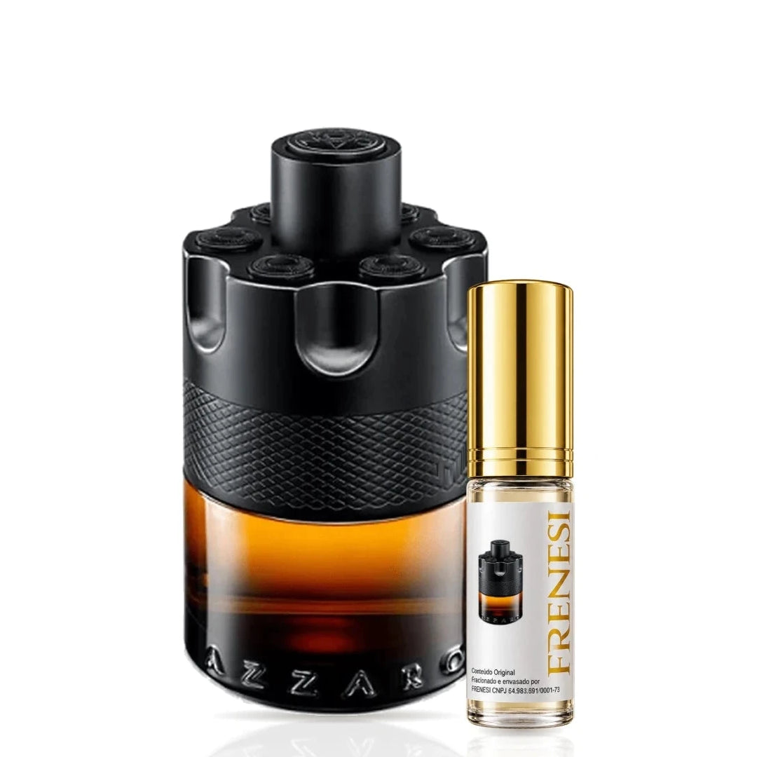 Azzaro The Most Wanted Parfum, de Azzaro, ao lado do decant da Frenesi