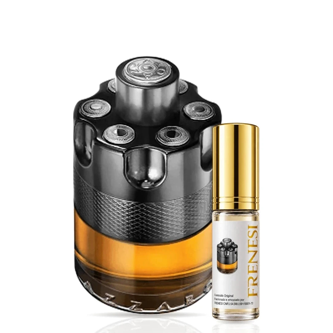 Azzaro Wanted By Night Eau de Parfum, de Azzaro, ao lado do decant da Frenesi