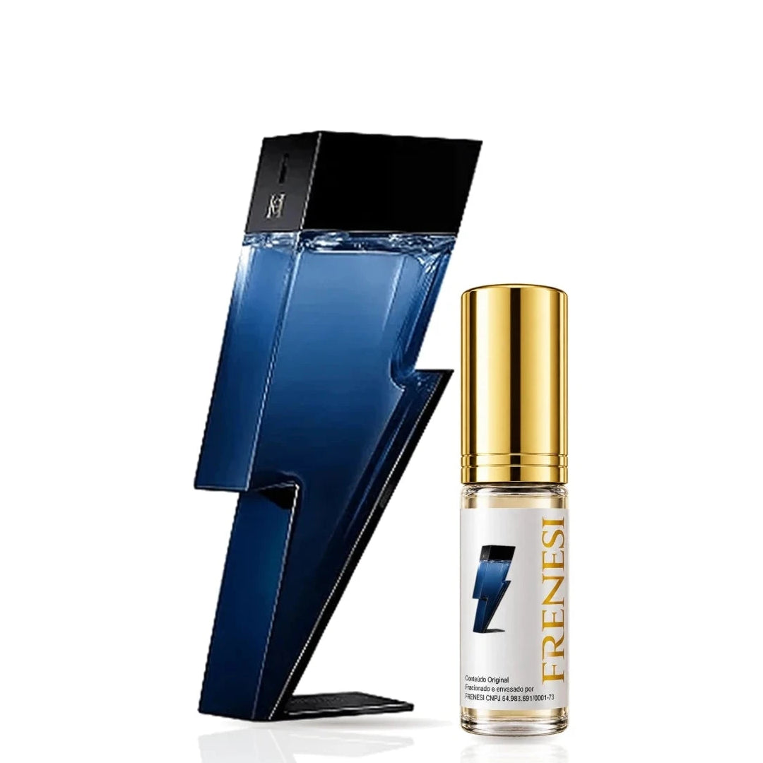 Bad Boy Cobalt Eau de Parfum, de Carolina Herrera, ao lado do decant da Frenesi