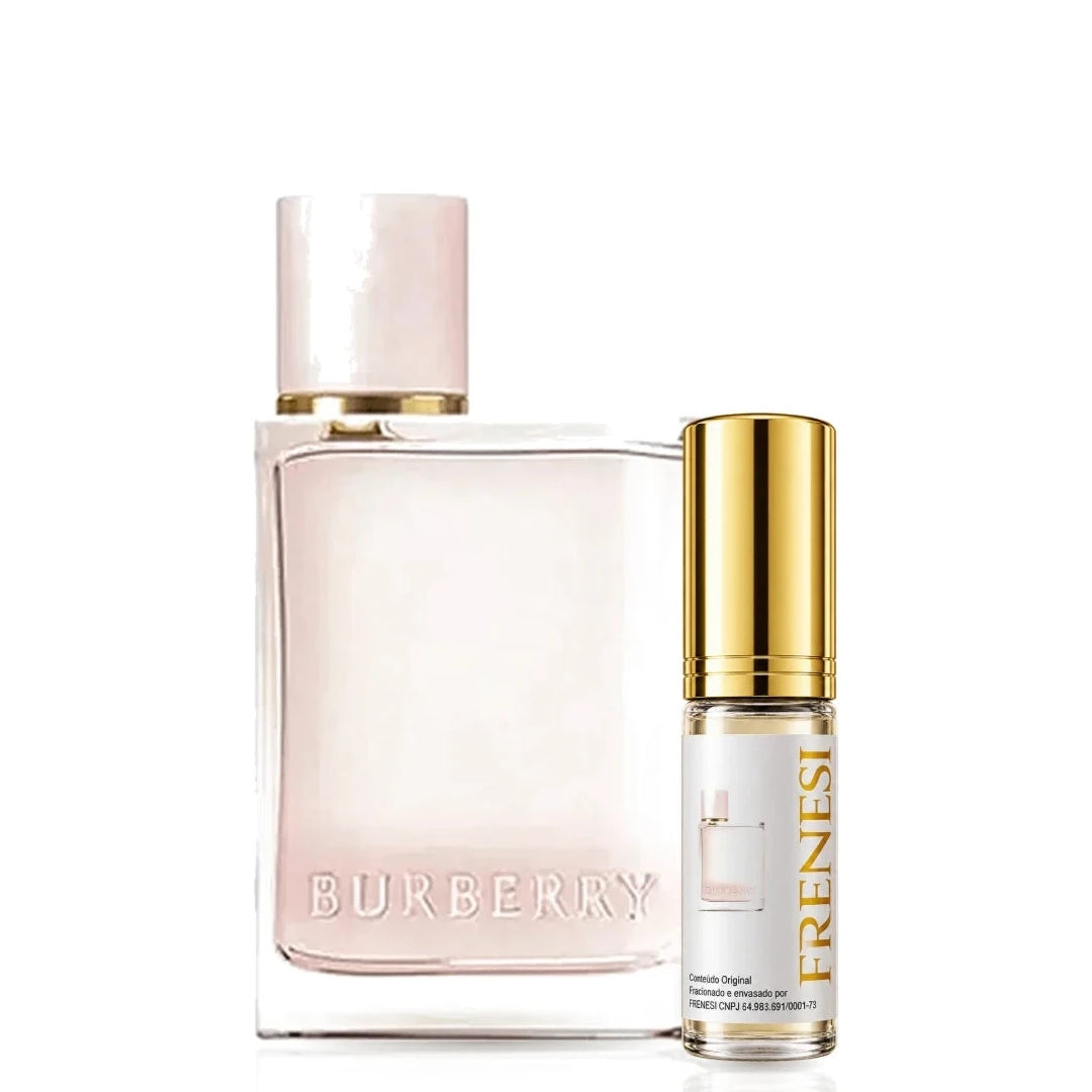 Burberry Her Eau de Parfum, de Burberry, ao lado do decant da Frenesi