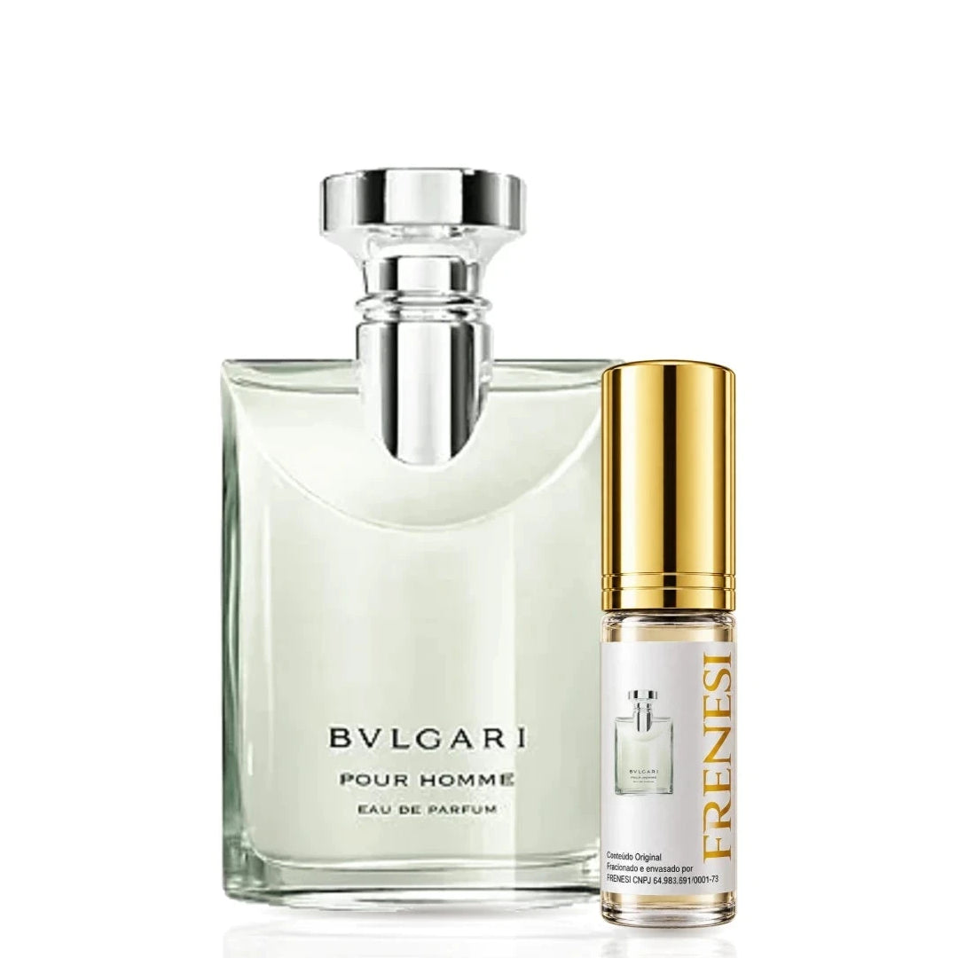 Bvlgari Pour Homme Eau de Parfum, de Bvlgari, ao lado do decant da Frenesi