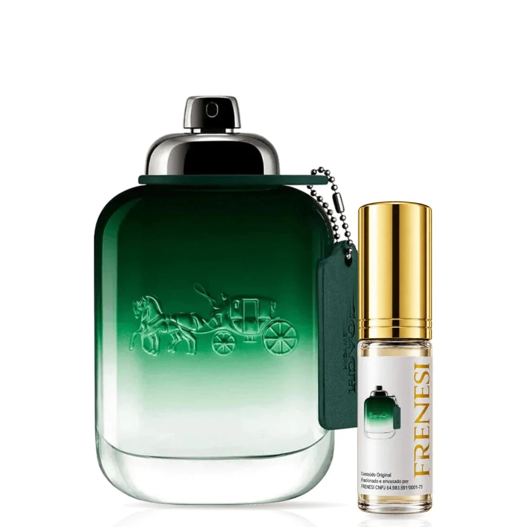 Coach Green Eau De Toilette, de Coach, ao lado do decant da Frenesi