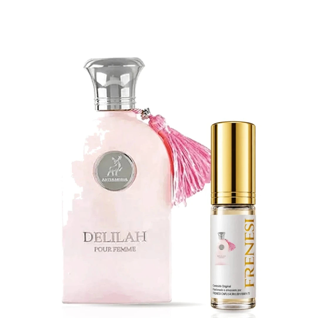 Delilah Pour Femme Eau de Parfum, de Maison Alhambra, ao lado do decant da Frenesi