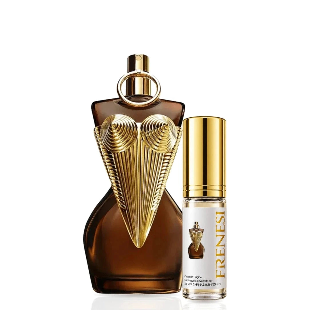 Gaultier Divine Elixir Parfum, de Jean Paul Gaultier, ao lado do decant da Frenesi