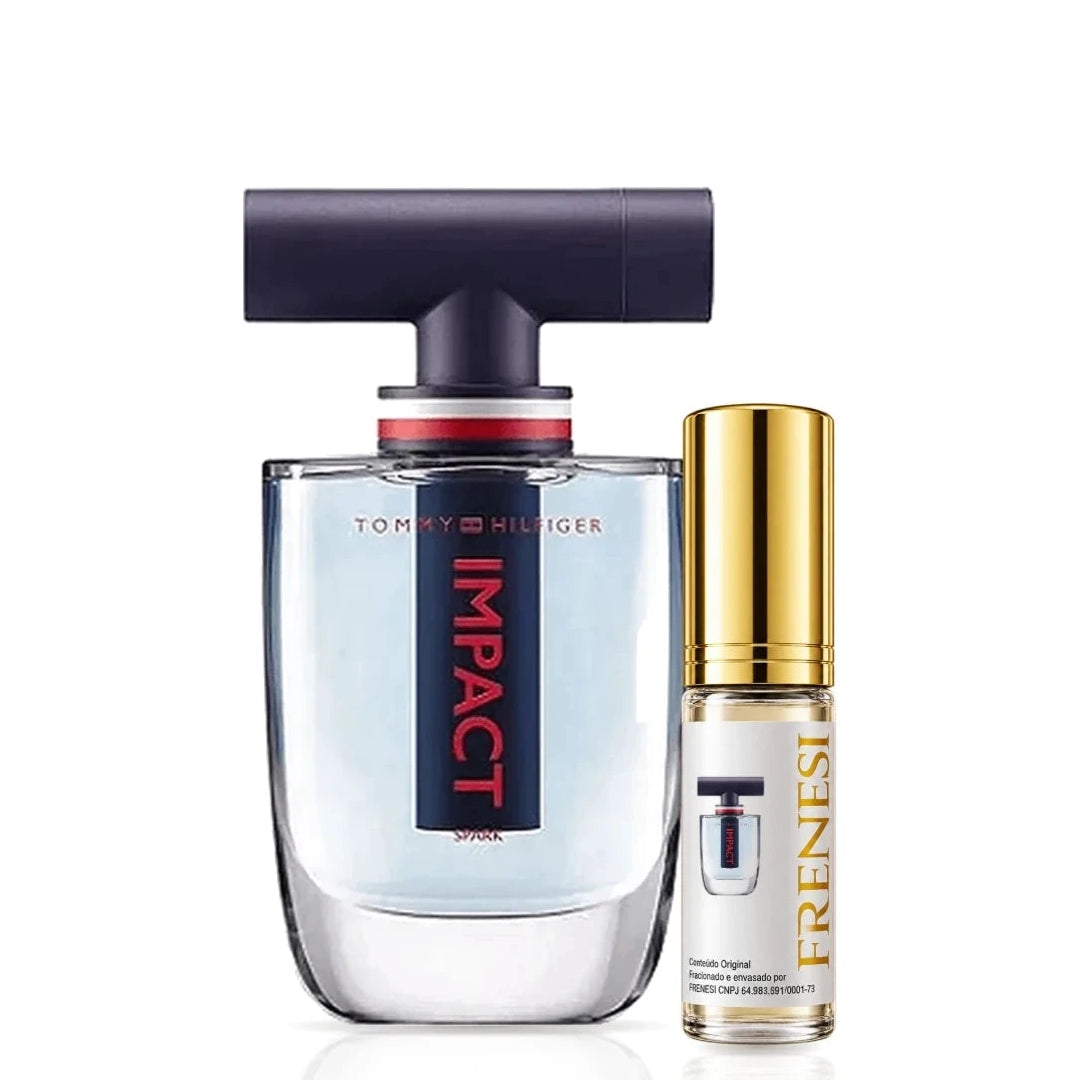 Impact Spark Tommy Hilfiger Eau de Toilette, de Tommy Hilfiger, ao lado do decant da Frenesi