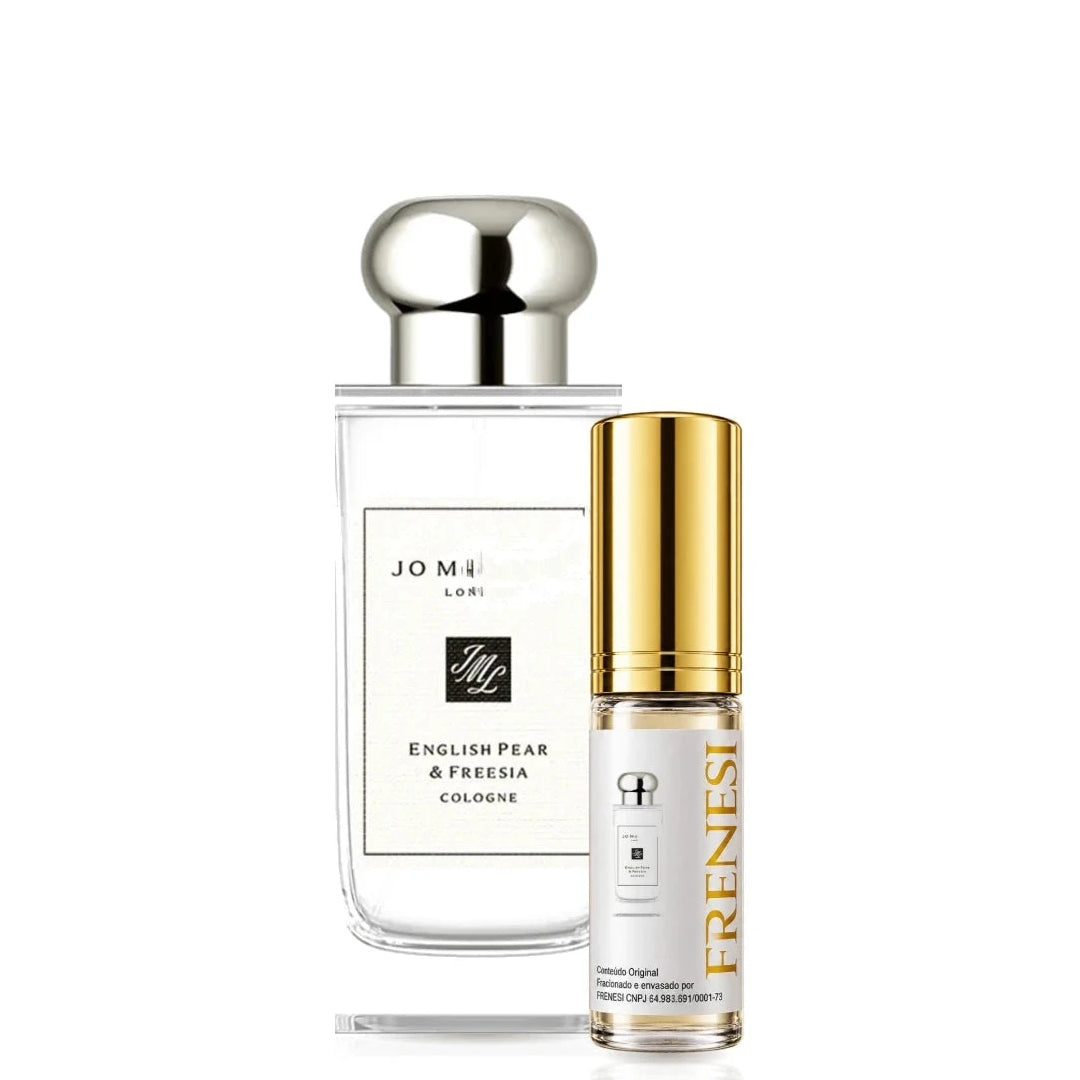 Jo Malone English Pear & Freesia, de Jo Malone, ao lado do decant da Frenesi
