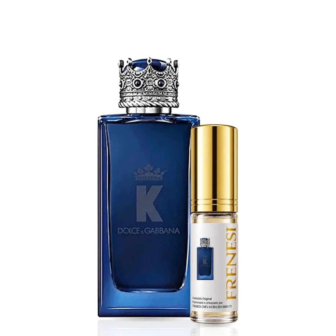 K Dolce&Gabbana Eau de Parfum Intense, de Dolce&Gabbana, ao lado do decant da Frenesi