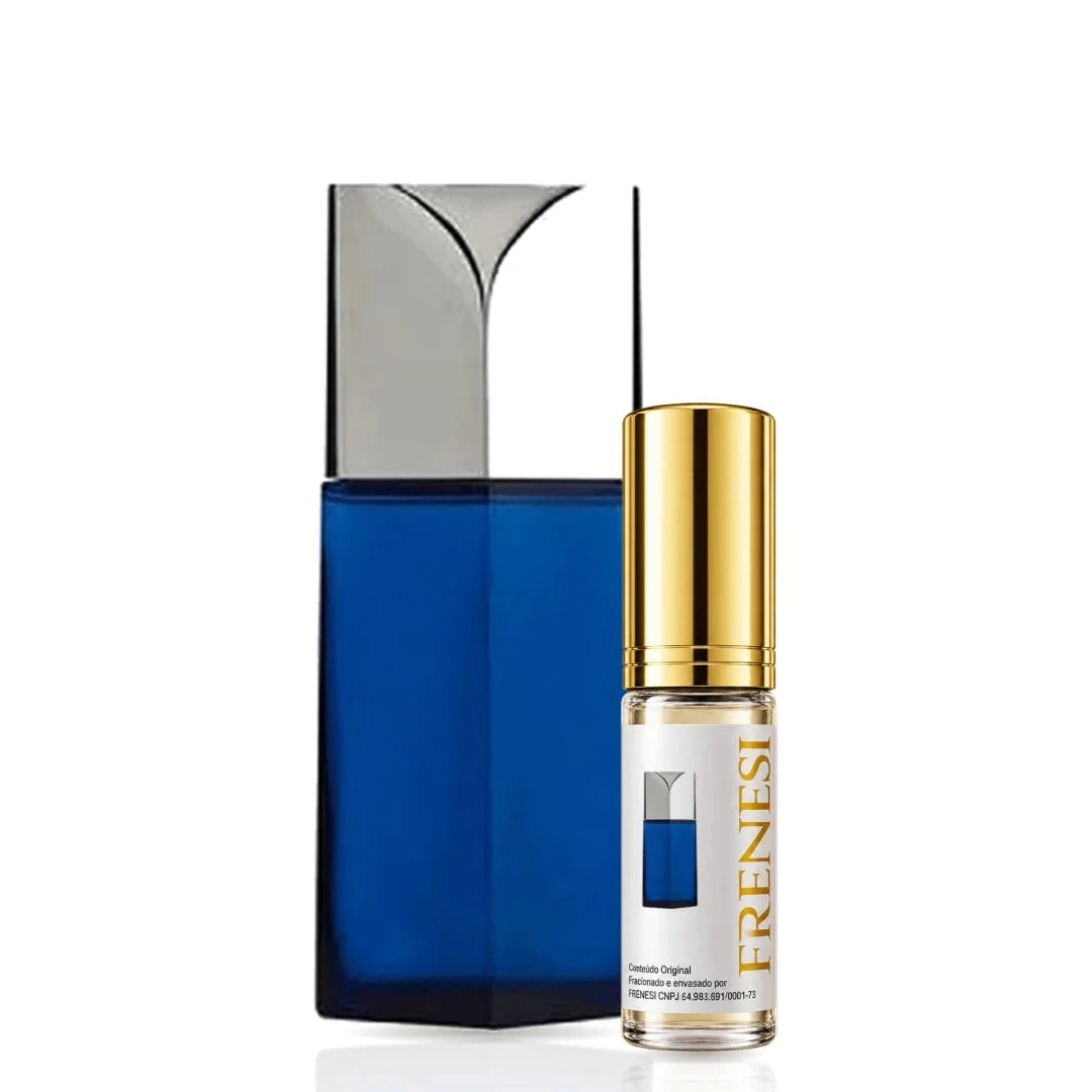 L'Eau Bleue D'Issey Pour Eau de Toilette, de Issey Miyake, ao lado do decant da Frenesi