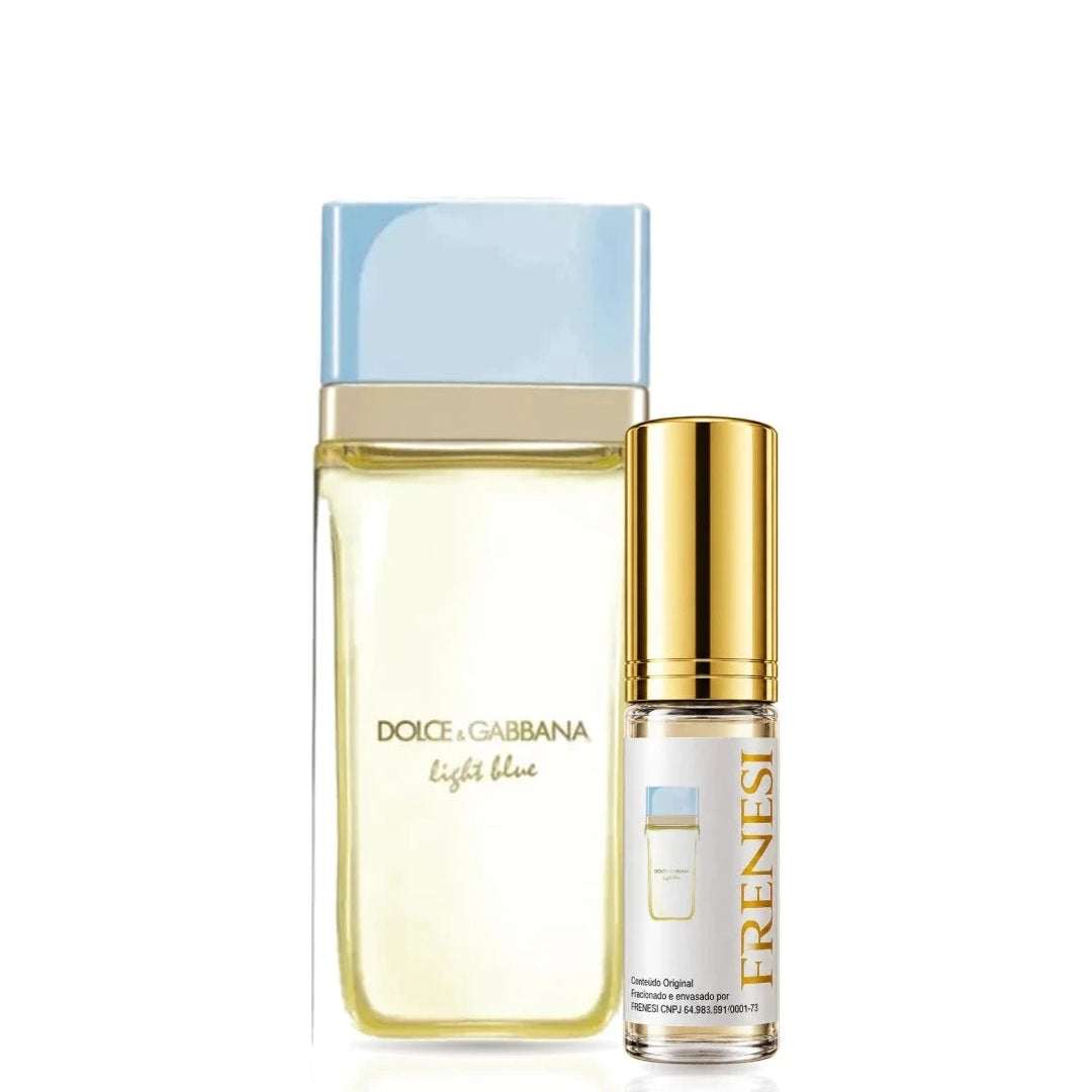 Light Blue Eau de Parfum, de Dolce&Gabbana, ao lado do decant da Frenesi
