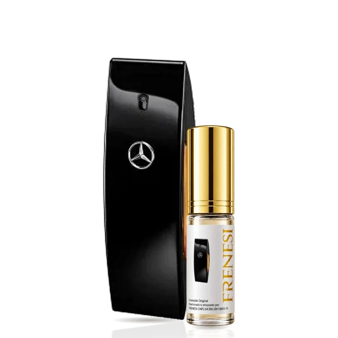 Mercedes Benz Club Black Eau de Toilette, de Mercedes Benz, ao lado do decant da Frenesi