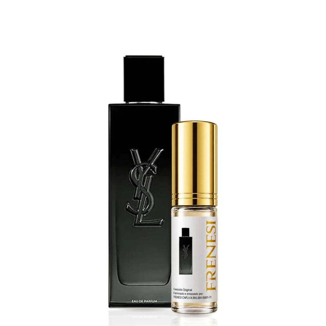 MYSLF Eau de Parfum, de Yves Saint Laurent, ao lado do decant da Frenesi