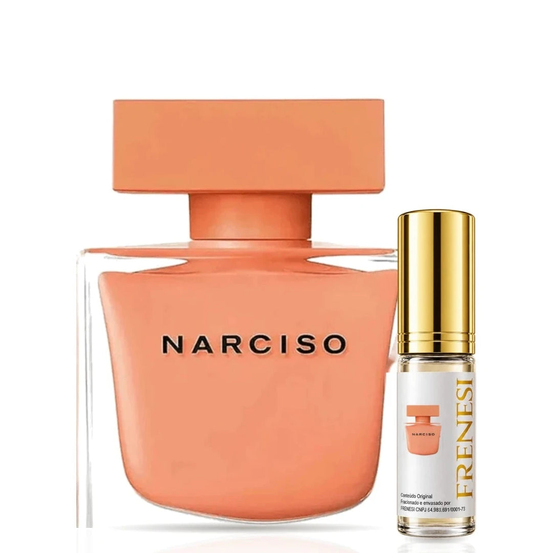 Narciso Ambrée Eau de Parfum, de Narciso Rodriguez, ao lado do decant da Frenesi