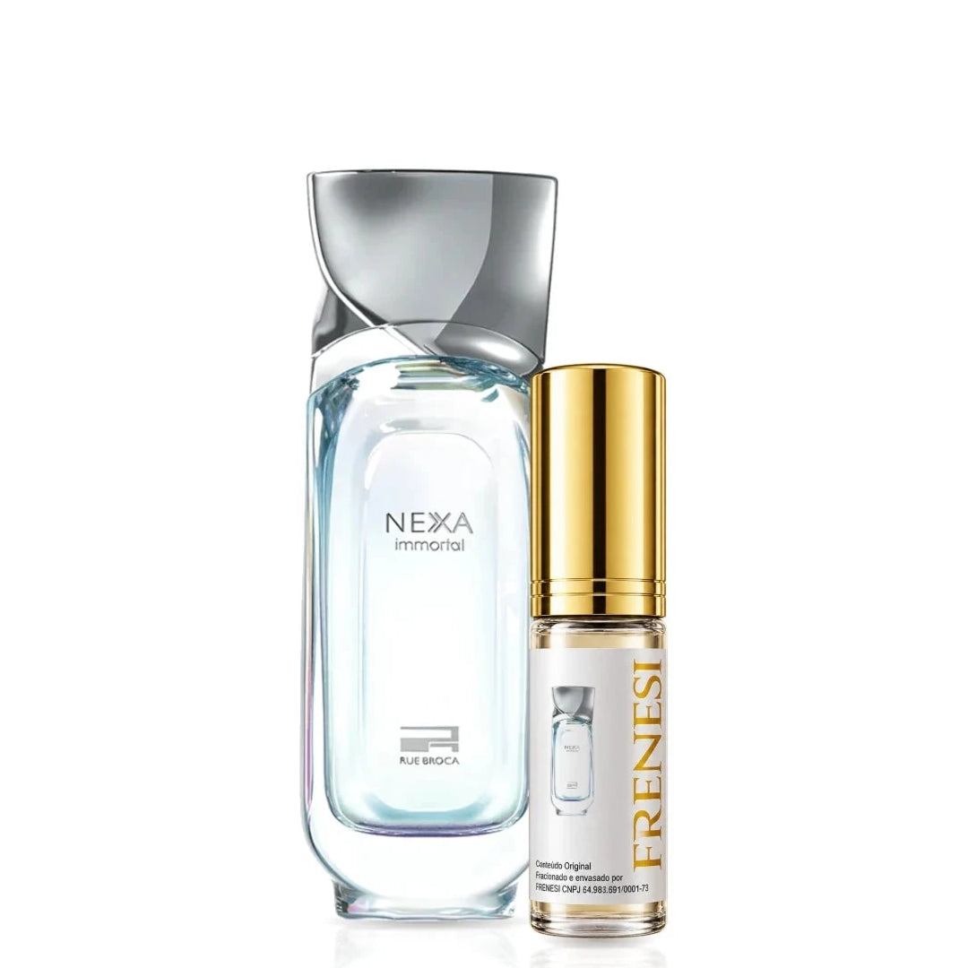 Nexa Immortal Eau de Parfum, de Rue Broca, ao lado do decant da Frenesi