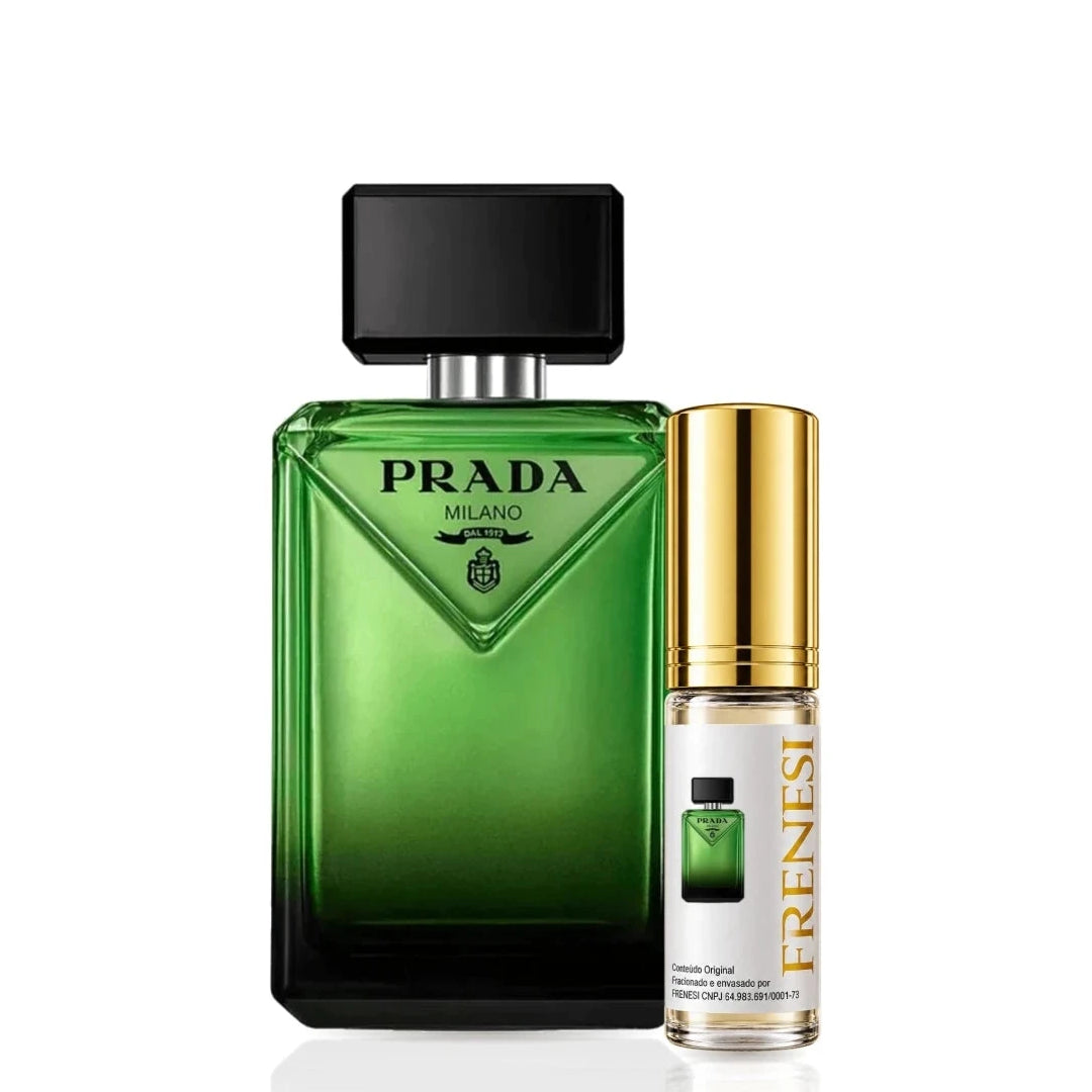 Prada Paradigme Eau de Parfum, de Prada, ao lado do decant da Frenesi