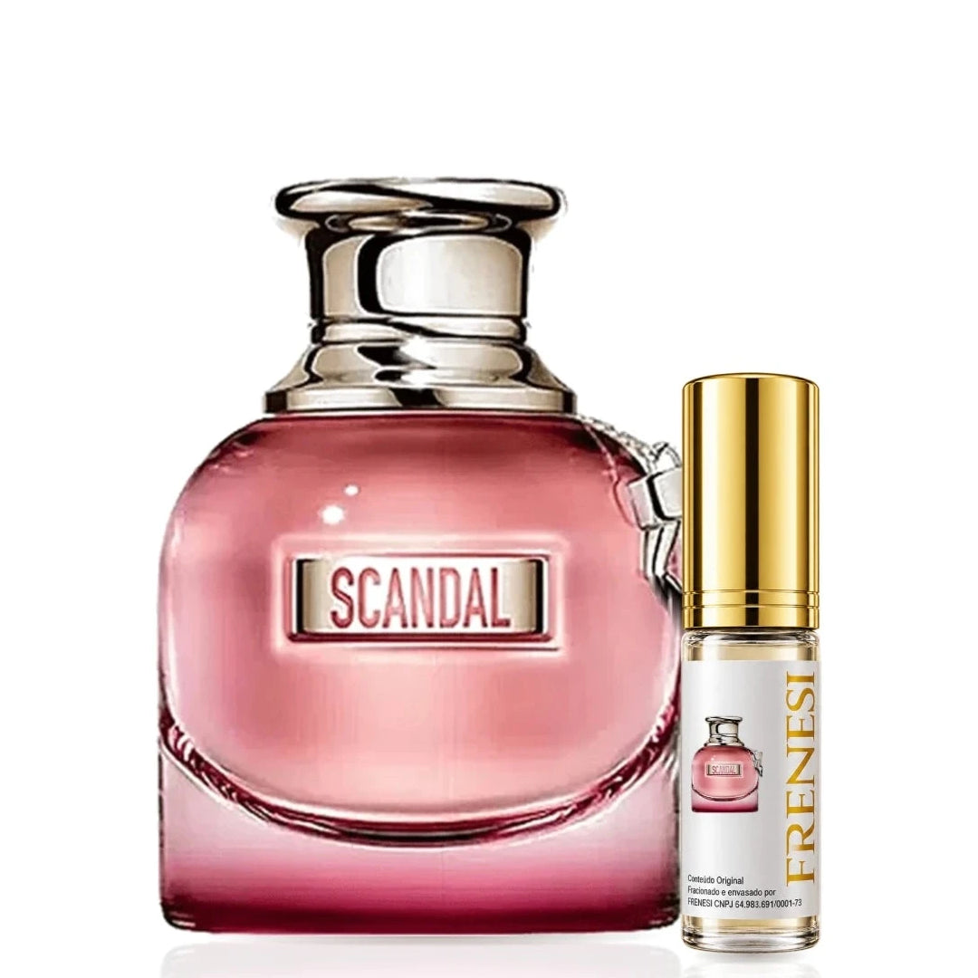 Scandal by Night Eau de Parfum, de Jean Paul Gaultier, ao lado do decant da Frenesi