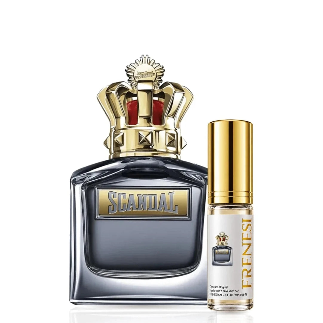 Scandal Pour Homme Eau de Toilette, de Jean Paul Gaultier, ao lado do decant da Frenesi