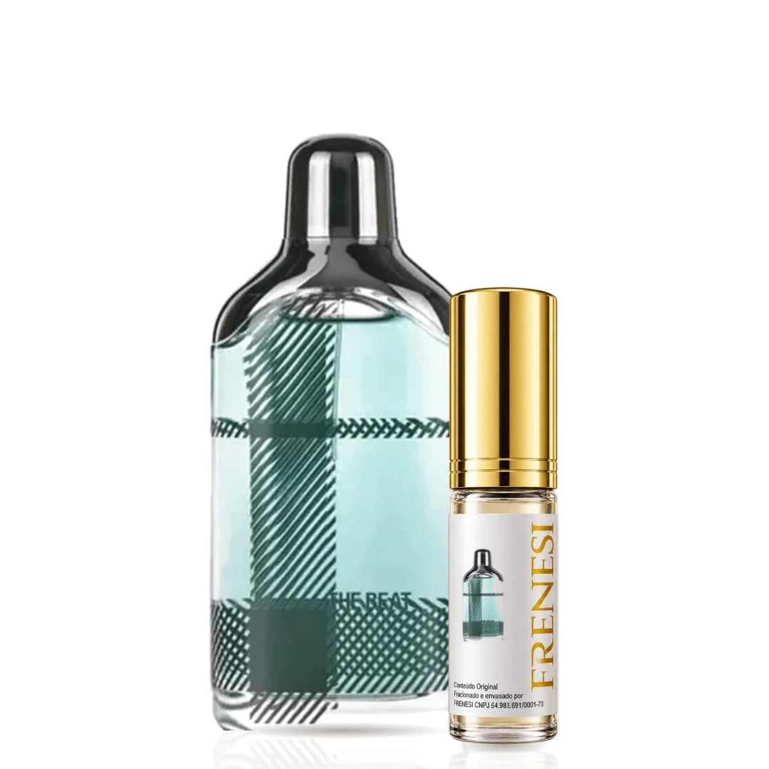 The Beat Eau de Toilette, de Burberry, ao lado do decant da Frenesi