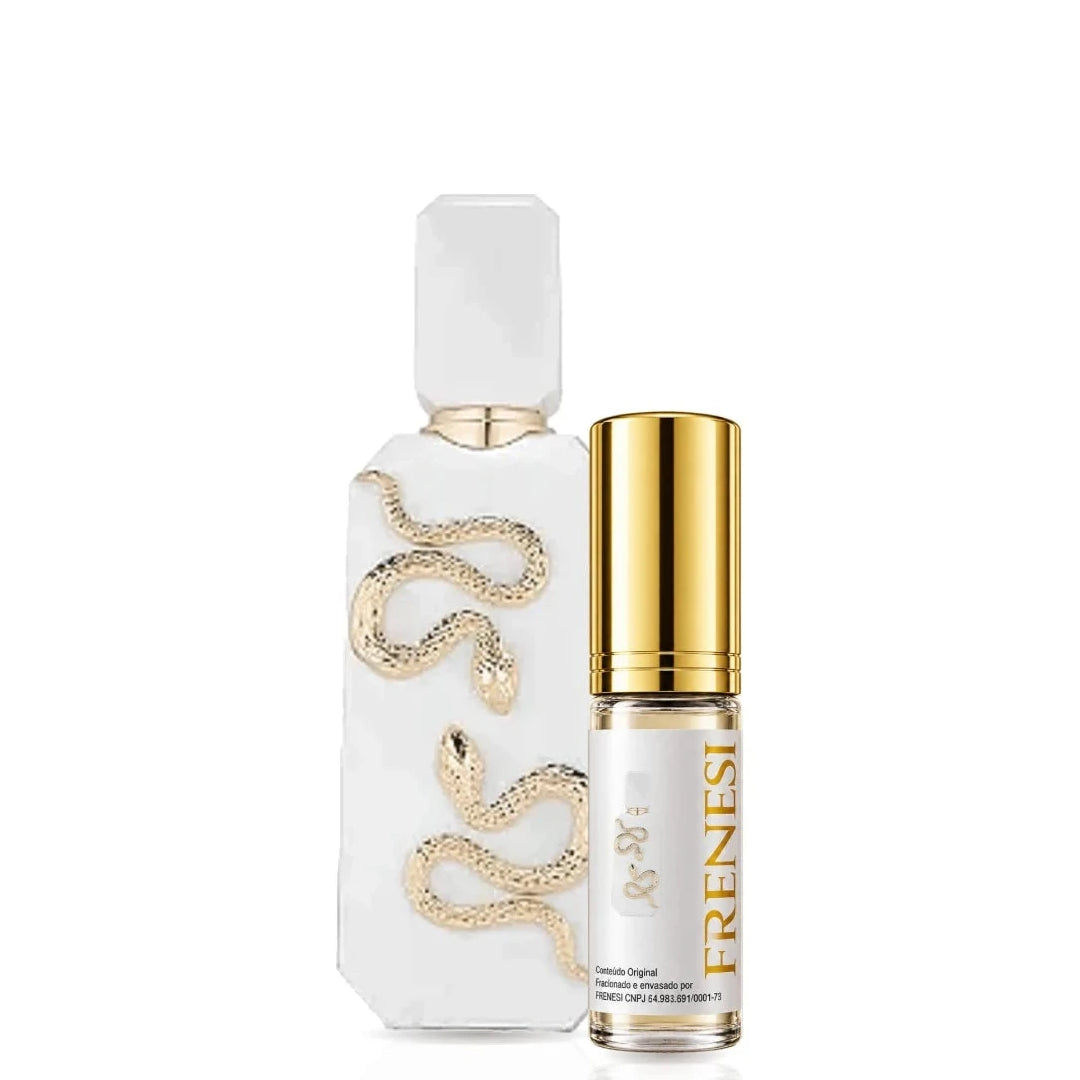 Veneno Bianco Eau de Parfum, de French Avenue, ao lado do decant da Frenesi