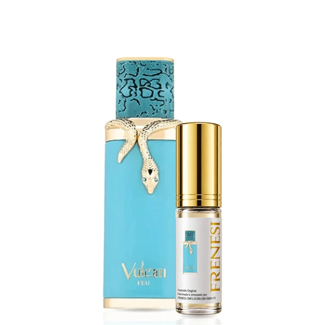Vulcan Feu Eau de Parfum, de French Avenue, ao lado do decant da Frenesi