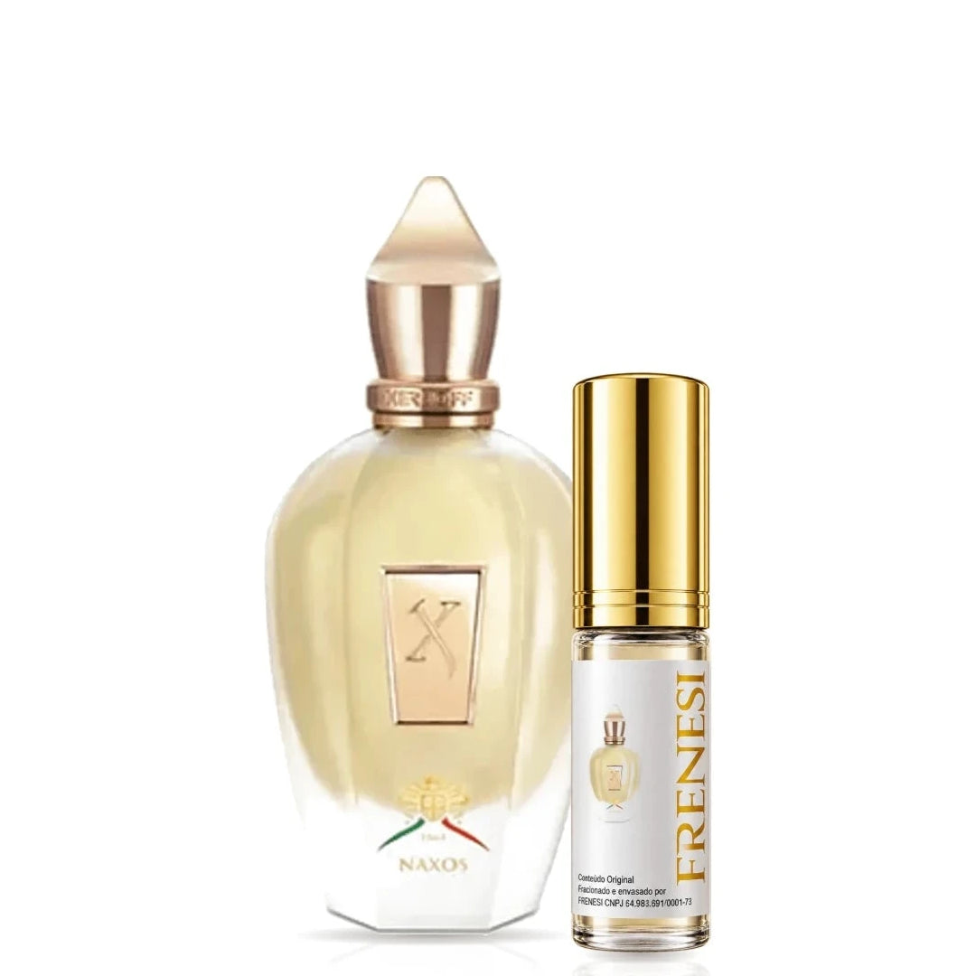 Xerjoff Naxos Eau de Parfum, de Xerjoff, ao lado do decant da Frenesi