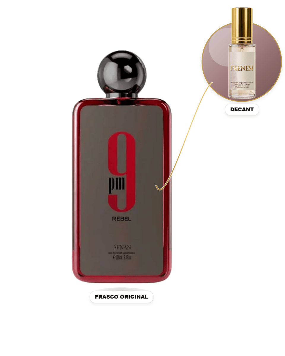 9 PM Rebel Unissex Eau de Parfum (Decant) - FRENESI